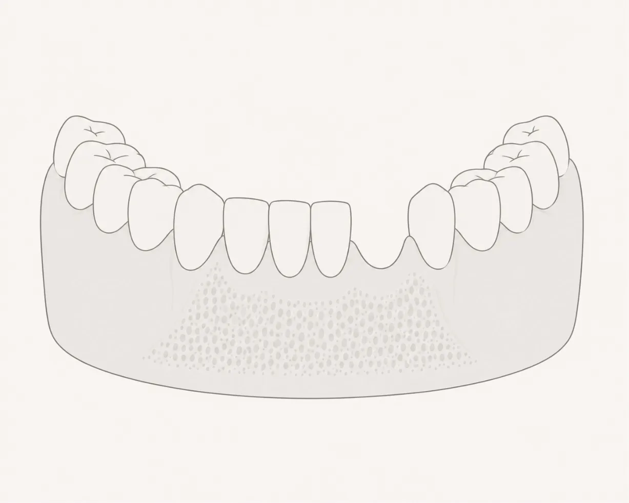 Everyday activities such as eating, chewing and speaking may become more difficult, while the surrounding teeth and jawbone can gradually change over time. Illustration showing a gap caused by a missing tooth, highlighting how tooth loss can affect chewing, speaking, confidence and long-term oral health.