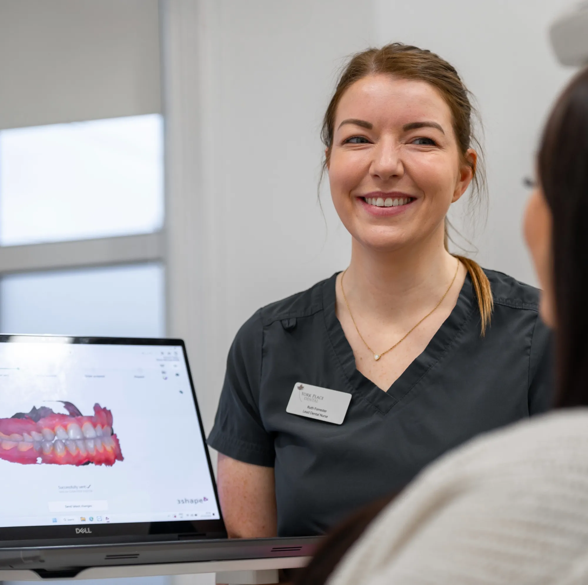 Patient consultation using advanced digital dentistry technology at York Place Dental in Carlisle, Cumbria.