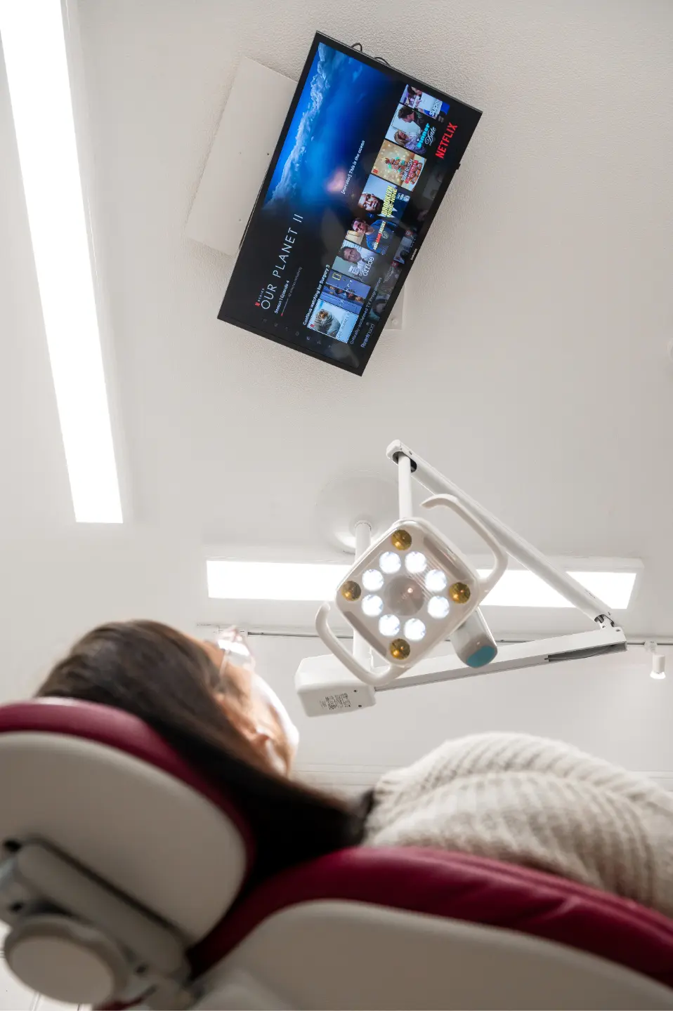 Patient attending a dental exam which is included in their York Place Dental membership plan.
